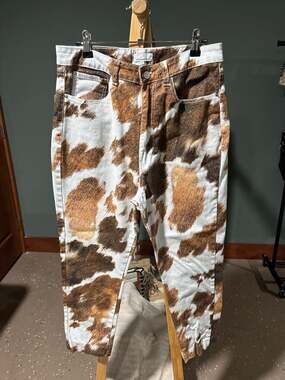 WeWoreWhat Cow Print High Rise Jeans Size 29